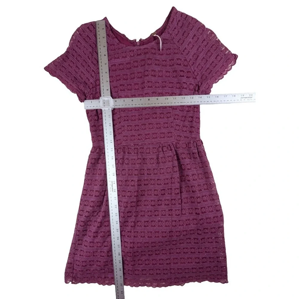 Free People Burgundy Lace Mini Dress‎ Skater Dress Size 2